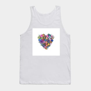 Heart Made Of Flowers Drawing Tank Top